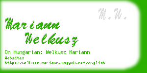 mariann welkusz business card